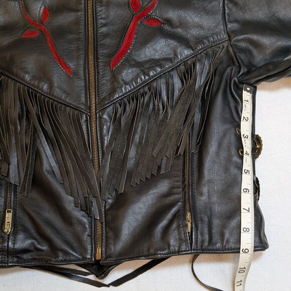 Vtg. 90s Leather Moto Jacket by PROTECH LEATHER APPAREL Made in USA - Picture 11 of 16